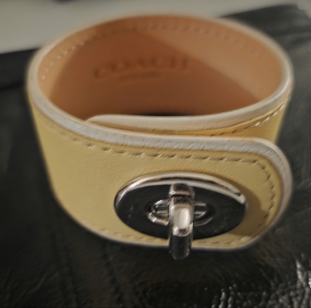 Coach Yellow Leather Cuff Bracelet